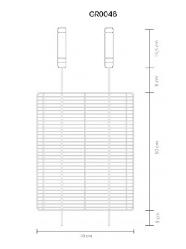 GRELHA GRILAZER COM BORDA LUXO 40X50 EM INOX
