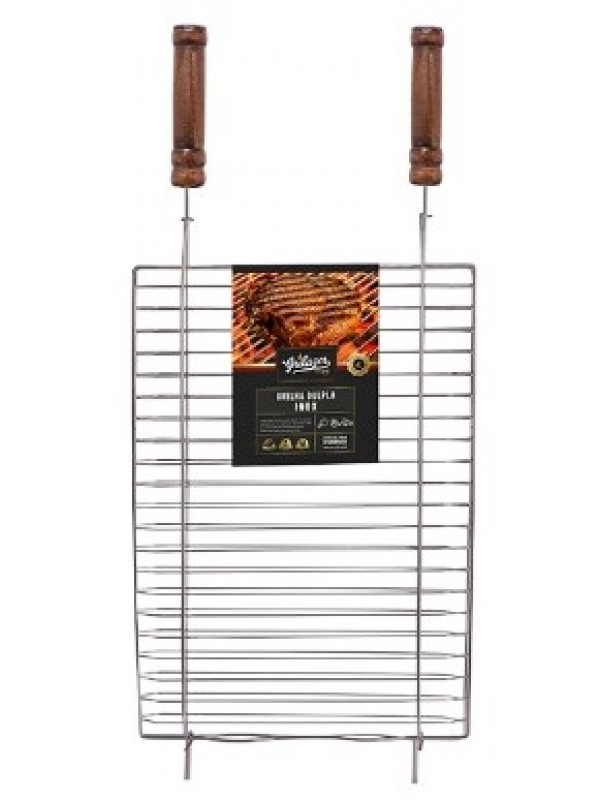 GRELHA GRILAZER DUPLA LUXO 36X50 EM INOX