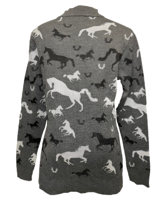 BLUSÃO STELLABLU 116801 CHUMBO COM CAVALOS TAM. G