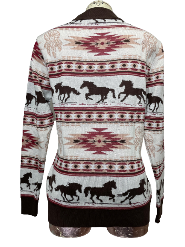 CASACO STELLABLU 116601 COM ZIPER CAVALO ÉTNICO TAM. M