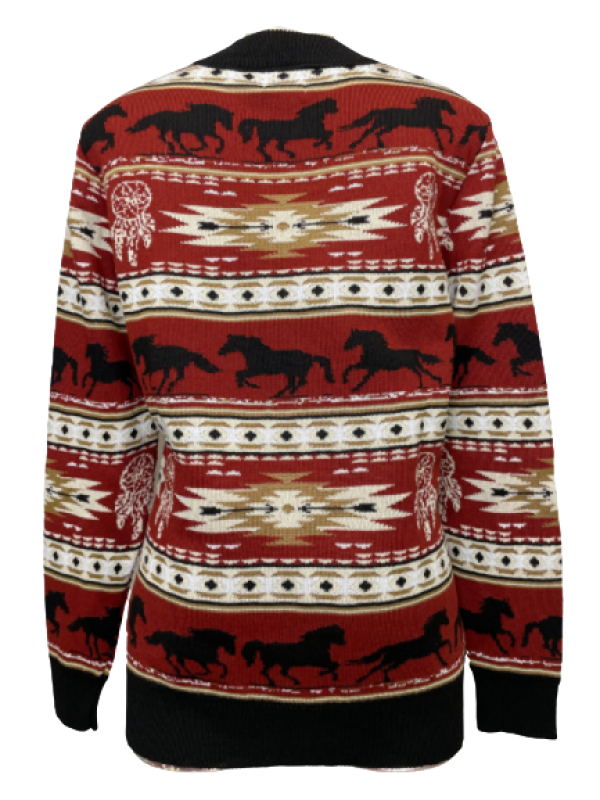 CASACO STELLABLU 116601 COM ZIPER CAVALO ÉTNICO TELHA TAM. M G