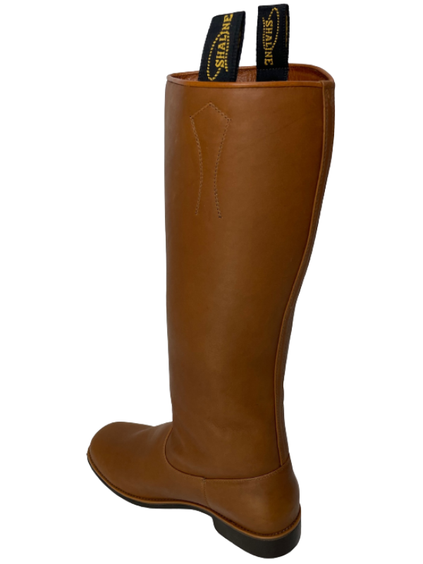 BOTA SHALINE MASCULINA CANO DURO COURO CAFÉ SOLADO GEL TAM. 40 AO 42 REF. 660