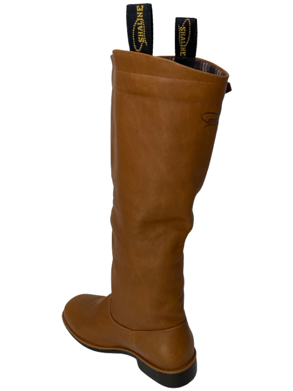 BOTA SHALINE COURO HIDROFUGADO CAFÉ COSTURA LATERAL SOLADO GEL TAM. 38 AO 44 REF.646