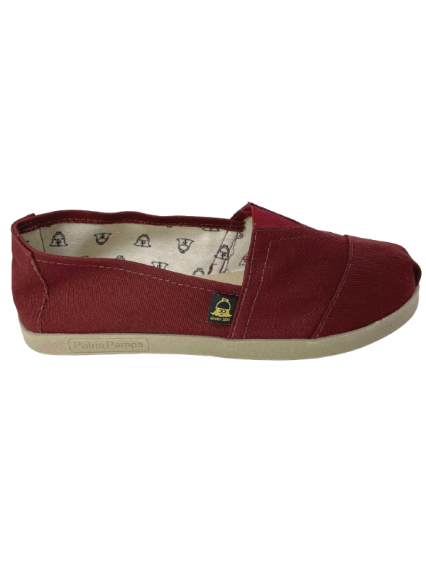 ALPARGATA PATRIA PAMPA 229 UNISEX BORDO SOLADO BORRACHA TAM. 35 AO 44