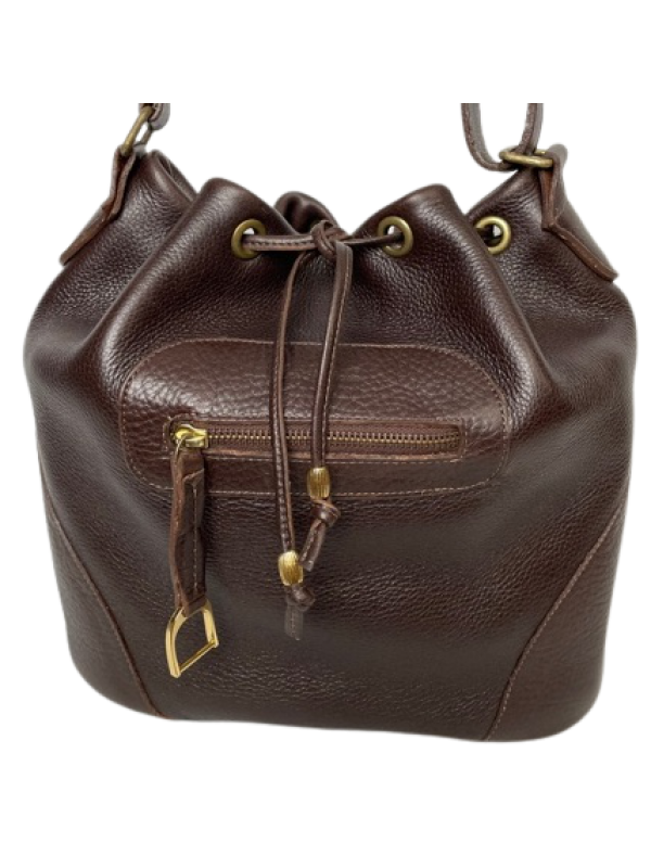 BOLSA LA GAUTCHA  EM COURO NA COR MARROM, WHISKY OU CARAMELO