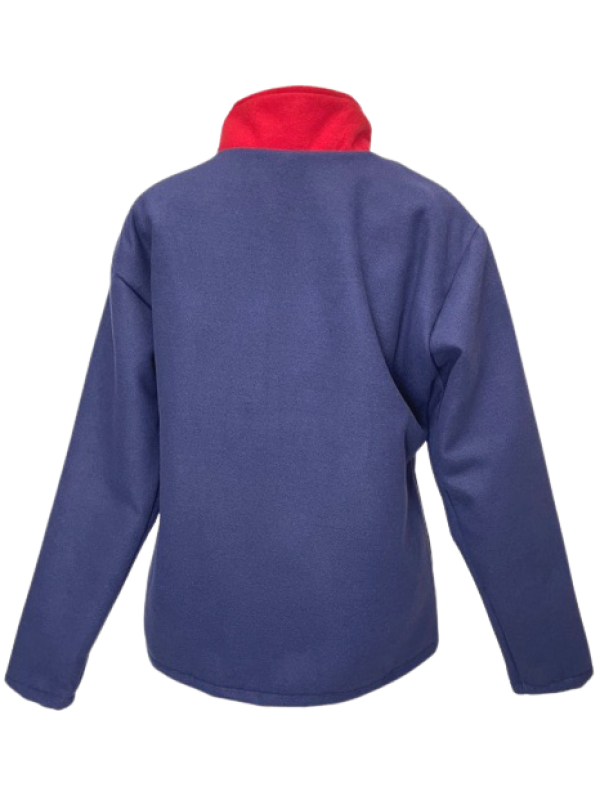 JAQUETA FEMININA TÉRMICA EM LÃ AZUL COM BAETA VERMELHA TAM. P AO GG