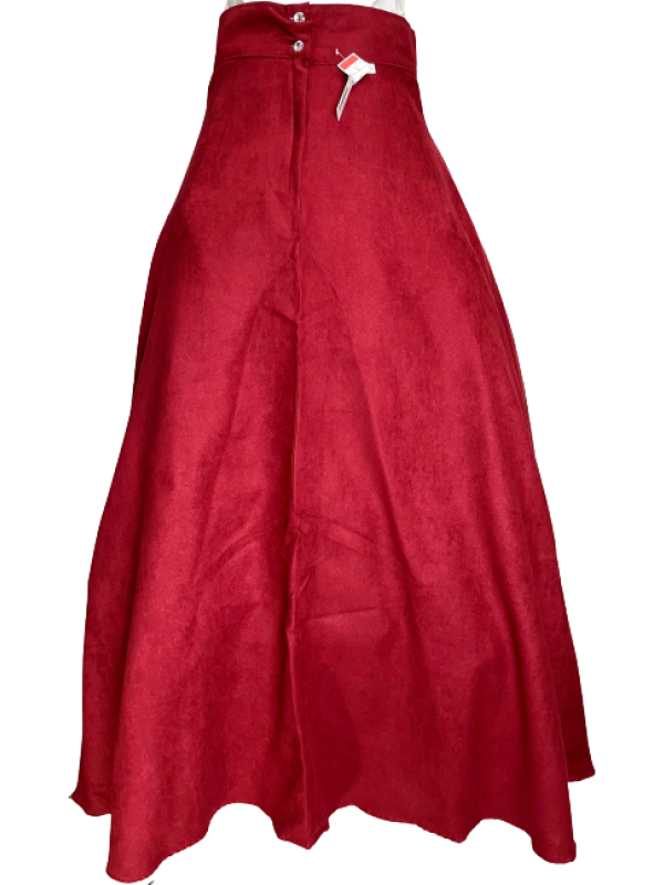 SAIA EM TECIDO CAMURÇA ULTRASUEDE CHAMOIS VERMELHA TAM. 36 AO 48