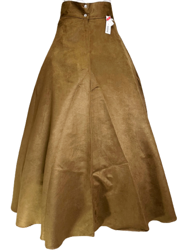 SAIA EM TECIDO CAMURÇA ULTRASUEDE CHAMOIS BEGE TAM. 36 AO 44