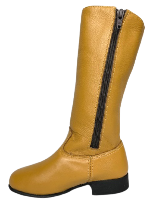 BOTA SIMAR 707 INFANTIL COURO AMARELO SOLADO BORRACHA TAM. 24 AO 30