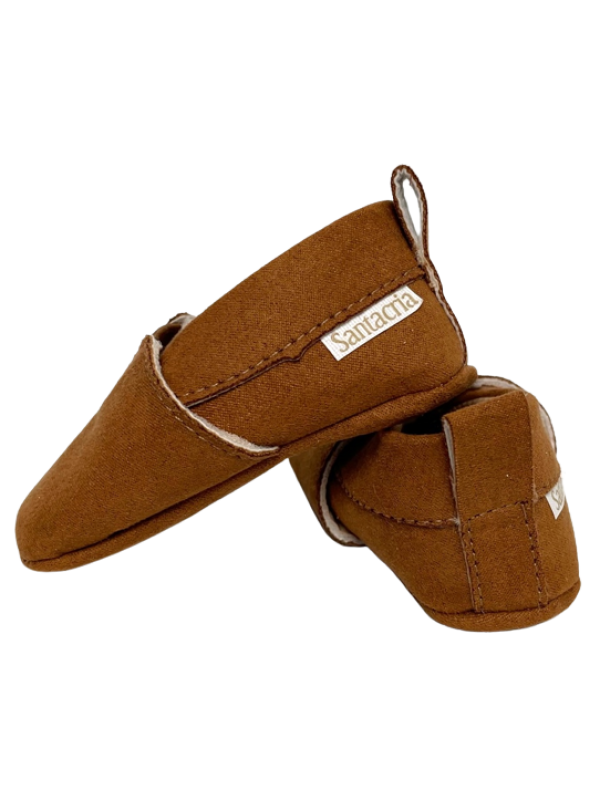 ALPARGATA SANTACRIA PARA BEBÊ TECIDO SUEDE  MARROM