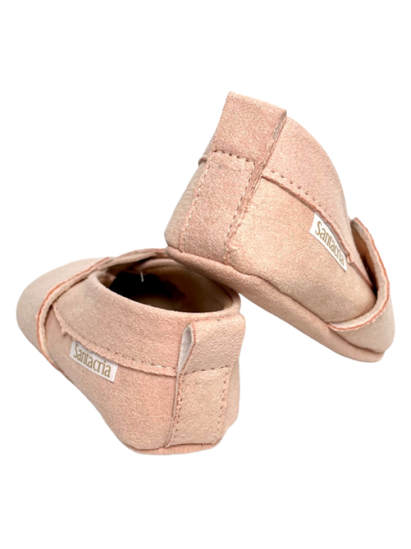 ALPARGATA SANTACRIA PARA BEBÊ TECIDO SUEDE  ROSA