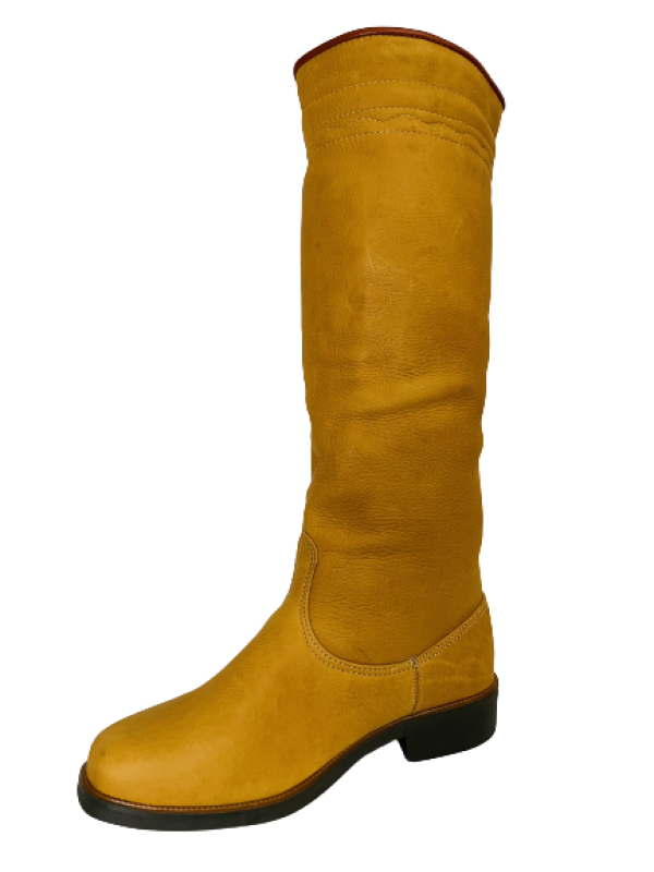 BOTA CRIOULA MASCULINA COURO GRAXO AMARELO TAM. 35 AO 44