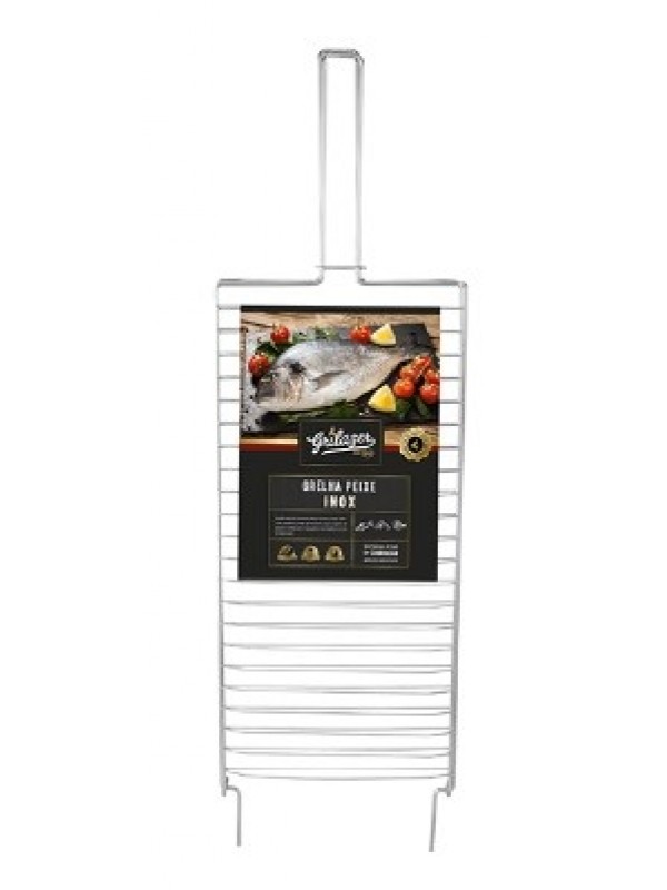 GRELHA GRILAZER PARA PEIXE 25X50 EM INOX