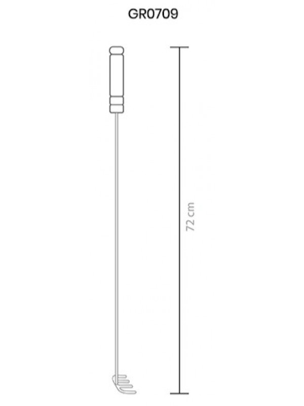 RASTELO GRILAZER ESPALHA BRASA EM INOX E CABO MADEIRA COM 72CM
