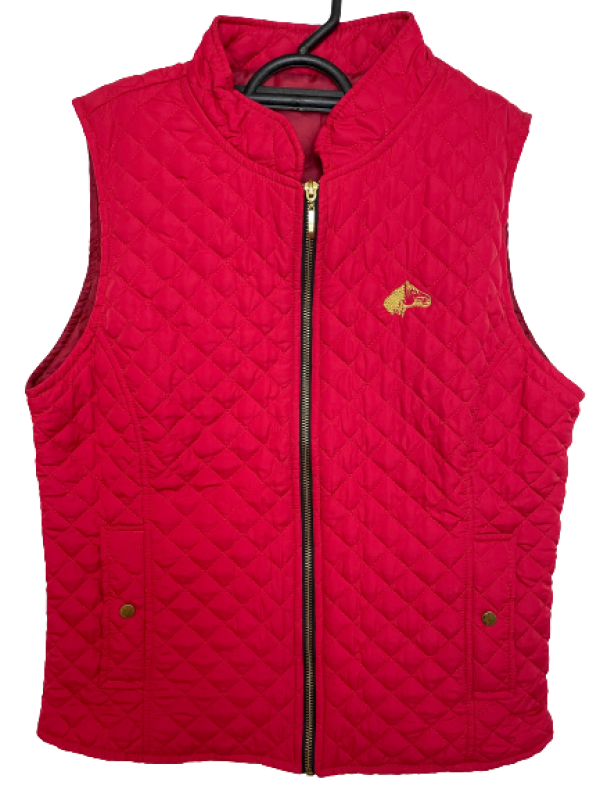 COLETE CUSCO 5142 MATELASSE VERMELHO BORDADO CAVALO TAM G