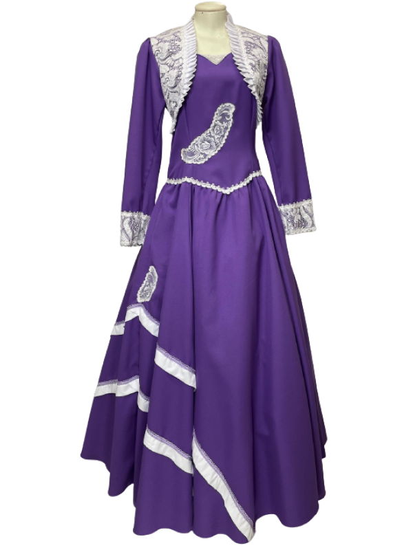 VESTIDO IRIS ROXO/BRANCO