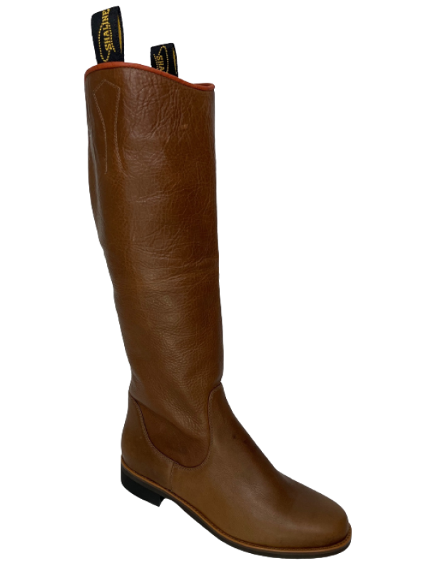 BOTA SHALINE FEMININA CAMPEIRA COURO HIDROFUGADO CAFÉ SOLADO BORRACHA TAM. 35 AO 39