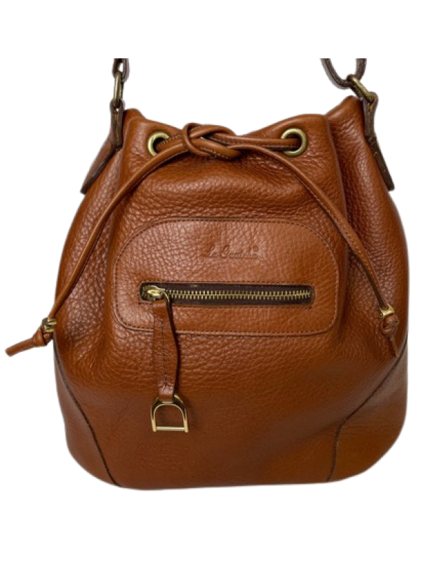 BOLSA LA GAUTCHA  EM COURO NA COR MARROM, WHISKY OU CARAMELO