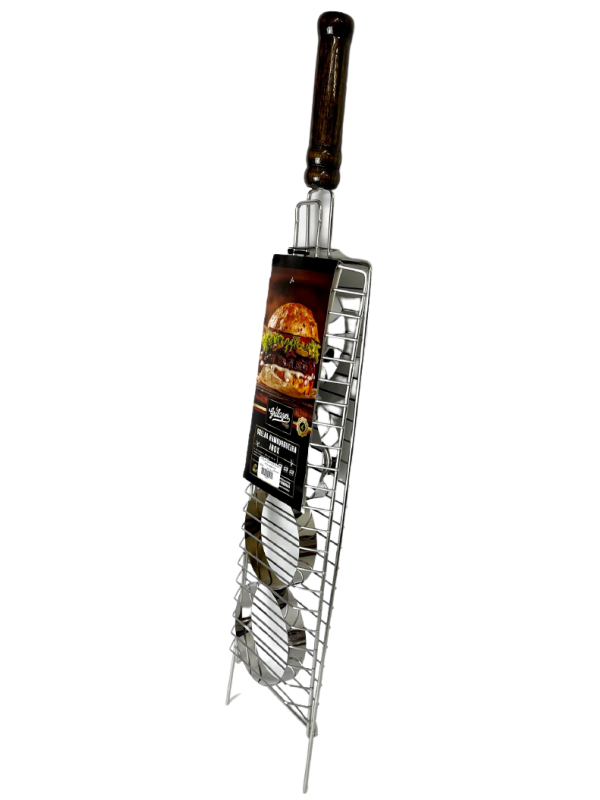 GRELHA GRILAZER HAMBÚRGUER INOX  LUXO 15X44CM