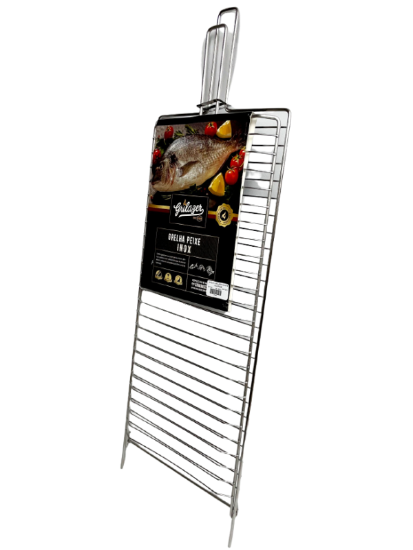 GRELHA GRILAZER PARA PEIXE 25X50 EM INOX
