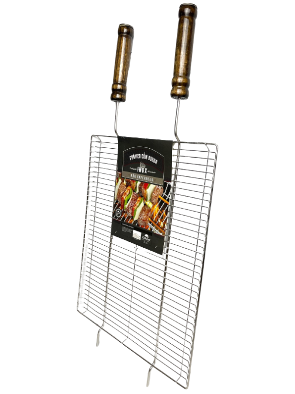 GRELHA GRILAZER COM BORDA LUXO 40X50 EM INOX