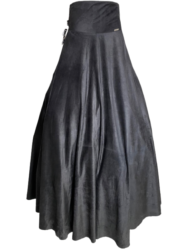 SAIA EM TECIDO CAMURÇA ULTRASUEDE CHAMOIS PRETA TAM. 36 AO 50