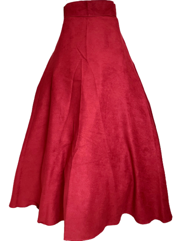 SAIA EM TECIDO CAMURÇA ULTRASUEDE CHAMOIS VERMELHA TAM. 36 AO 48