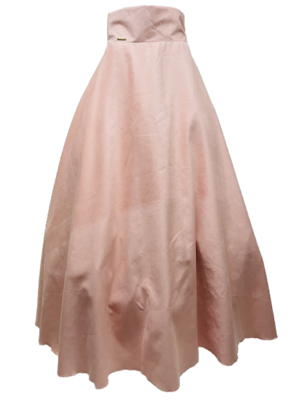 SAIA FEMININA EM TECIDO CAMURÇA ULTRASUEDE CHAMOIS ROSA BEBÊ TAM. 36 AO 44