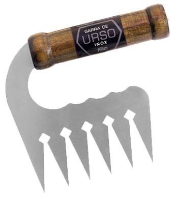 GARRA DE URSO GRILAZER INOX CABO MADEIRA