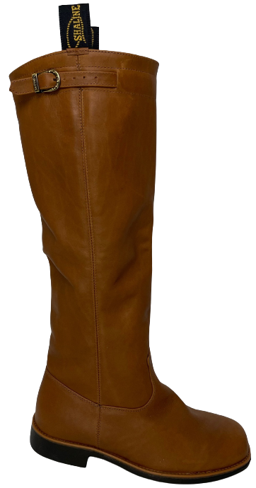 BOTA SHALINE COURO HIDROFUGADO CAFÉ COSTURA LATERAL SOLADO GEL TAM. 38 AO 44 REF.646