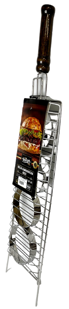 GRELHA GRILAZER HAMBÚRGUER INOX  LUXO 15X44CM