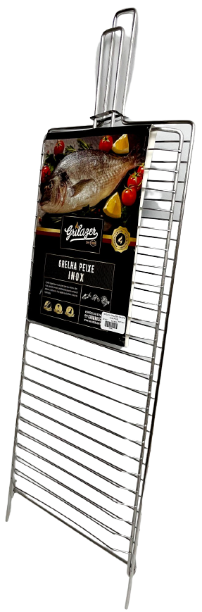 GRELHA GRILAZER PARA PEIXE 25X50 EM INOX