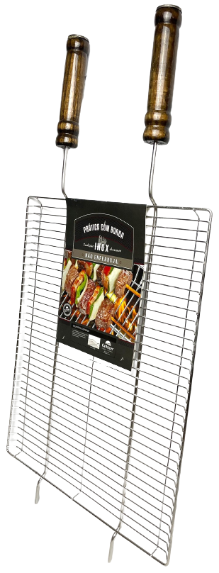 GRELHA GRILAZER COM BORDA LUXO 40X50 EM INOX
