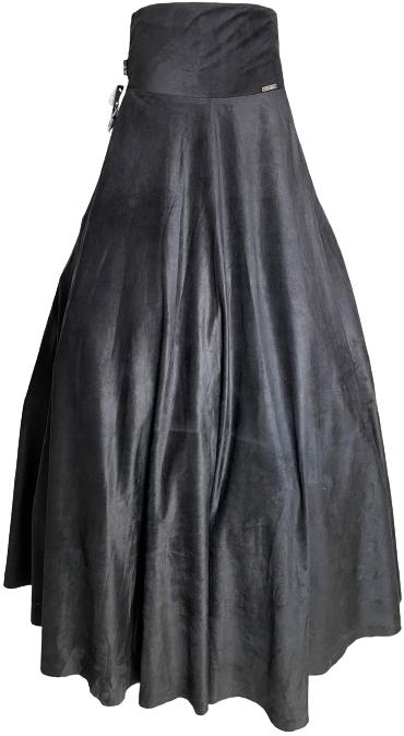 SAIA EM TECIDO CAMURÇA ULTRASUEDE CHAMOIS PRETA TAM. 36 AO 50