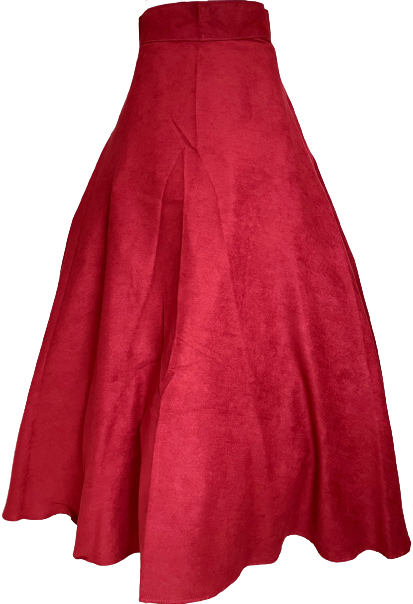 SAIA EM TECIDO CAMURÇA ULTRASUEDE CHAMOIS VERMELHA TAM. 36 AO 48