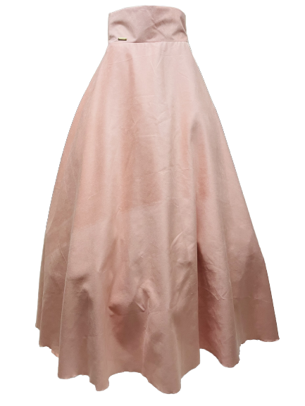 SAIA FEMININA EM TECIDO CAMURÇA ULTRASUEDE CHAMOIS ROSA BEBÊ TAM. 36 AO 44